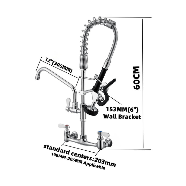 KRD Pre Rinse Spray Unit Deck mounted Double inlet Height 600mm Stainless steel MNPR5100C-AO