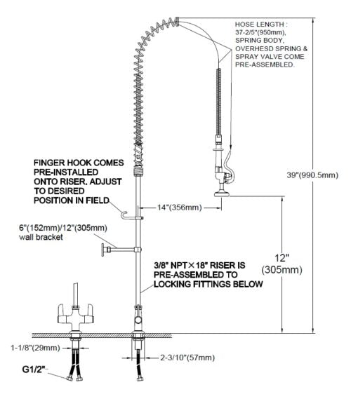 Infernus Commercial Pre Rinse Tap