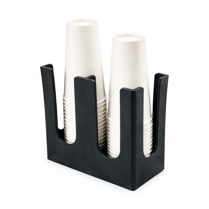 Flat 2 Slots Cup Holder Dispenser Black