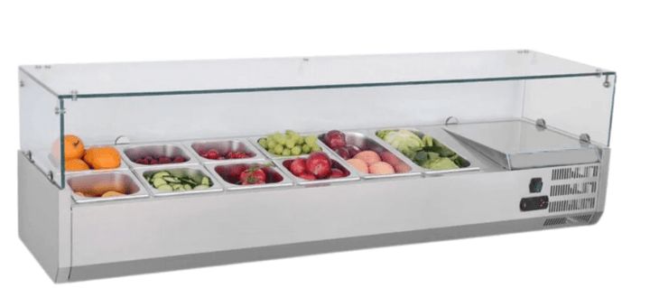 KRD Refrigerated Servery Prep Top 1400mm 6xGN1/4 Depth 330mm Salad bar VRX1433