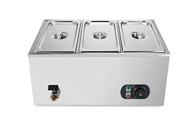 KRD Commercial Bain Marie 3xGN1/3 Including 3 containers with lid