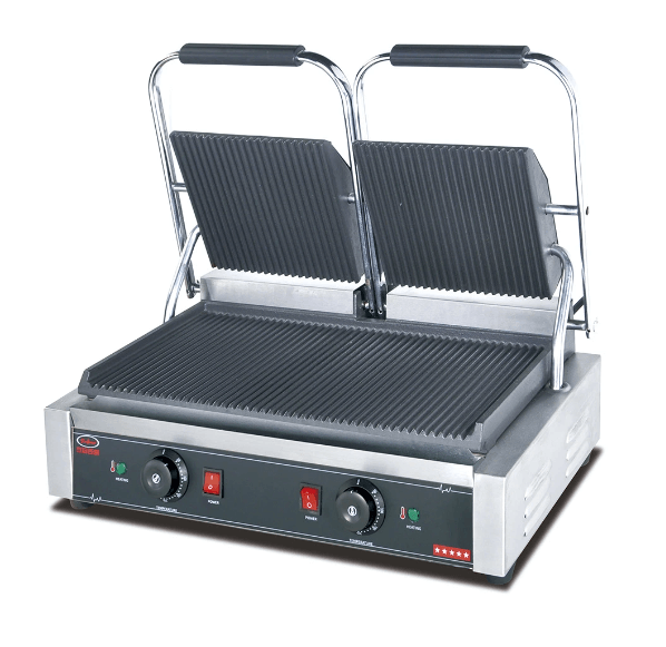 KRD Electric Heavy Duty Panini Contact grill Double Ribbed