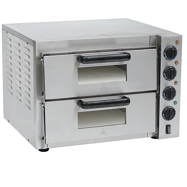 KRD Double Deck Electric Pizza Oven With Timer 16" Countertop 2 Chambers