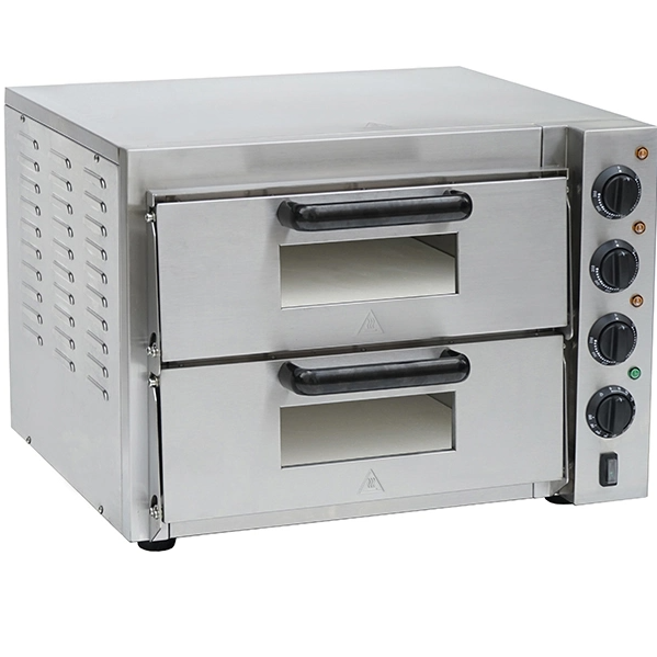 KRD Double Deck Electric Pizza Oven With Timer 16" Countertop 2 Chambers