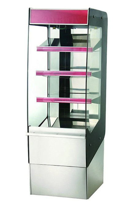 KRD Slimline Heated Multideck Merchandiser 620(w)x650(d)x1450(h)mm Stainless steel & Glass