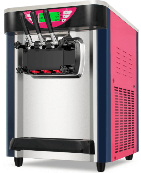 KRD Three Flavour Soft Serve Ice Cream & Frozen Yoghurt Machine with Air Pump Function 20-25L/H
