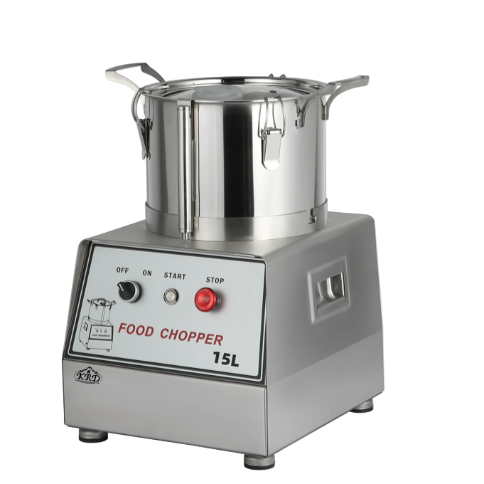 KRD Multi-Functional Food Processor Vegetable & Meat Cutter 15 Litres QS815 with a stainless steel design.