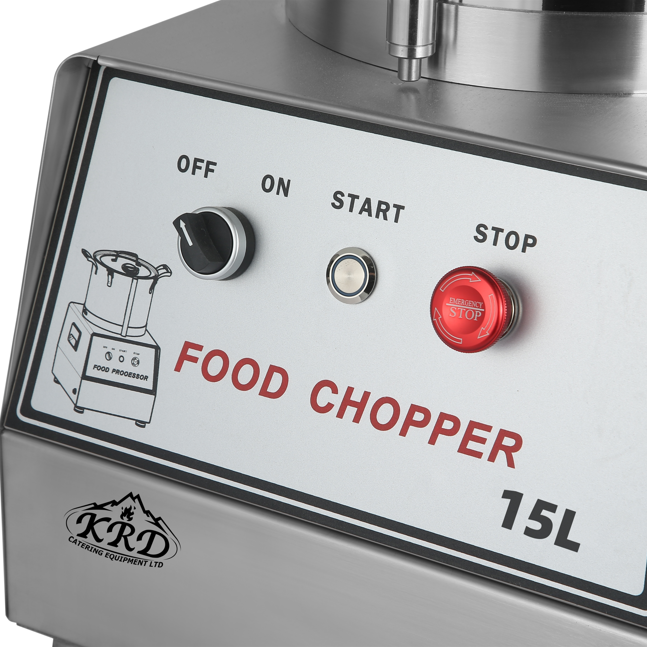 KRD Multi-Functional Food Processor Vegetable & Meat Cutter 15 Litres QS815 control panel with buttons and indicators.