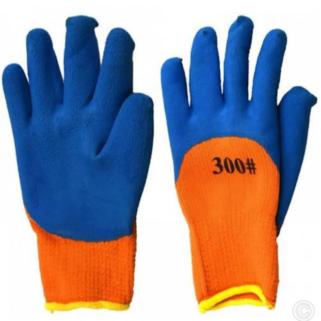 Heavy Duty Working Gloves (one size) Orange & Blue for robust protection and comfort in heavy-duty tasks.