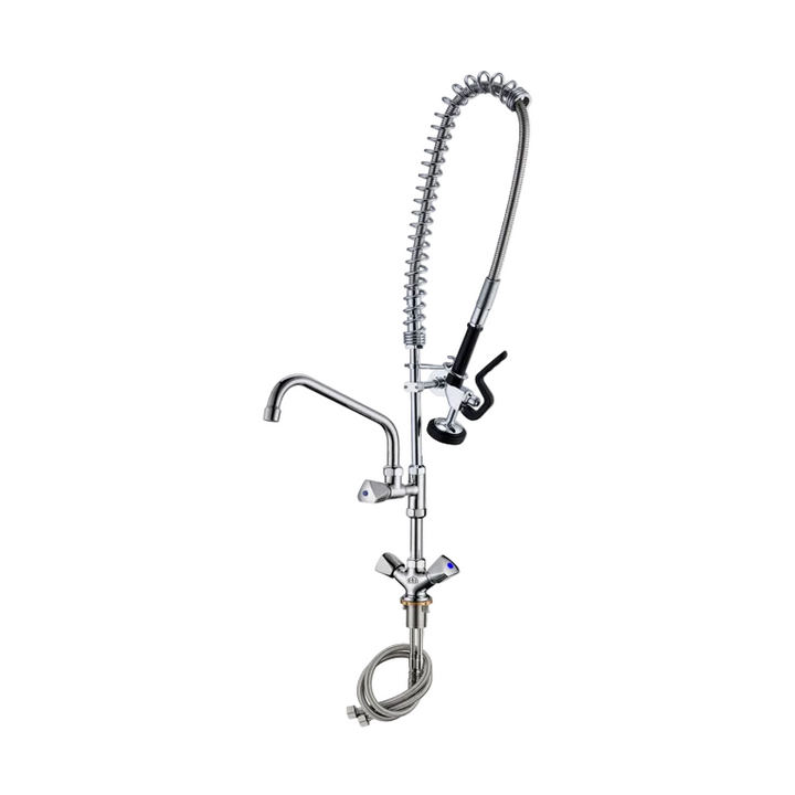 KRD Pre Rinse Spray Unit Deck mounted Double inlet Height 1100mm Stainless steel PR1008C-A0
