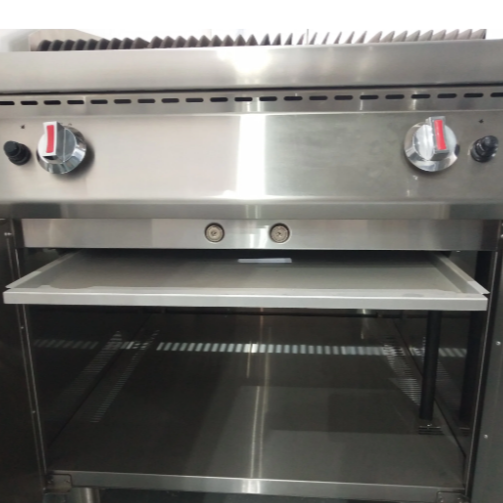 KRD Professional Lava Rock Gas Char Grill Infrared Broiler with Cabinet Double 11.7kw 700mm