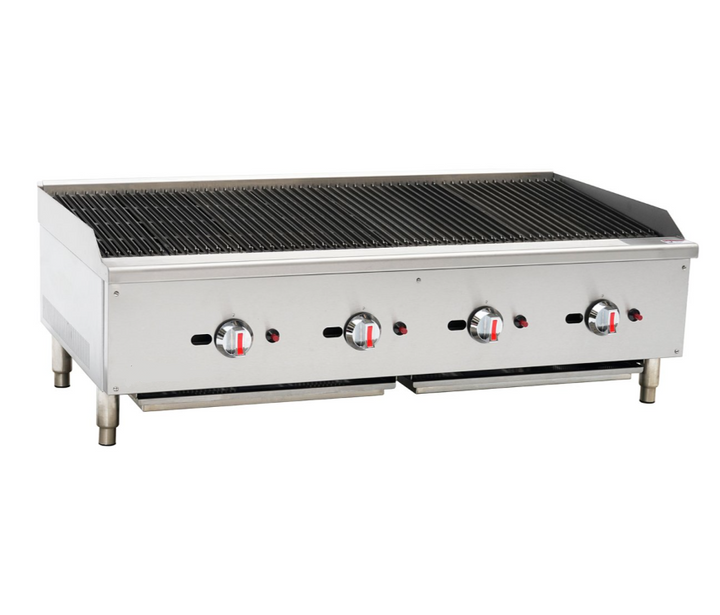 KRD Professional Natural Gas Chargrill 4 burners 30kW ECB48S 120cm Quad Control