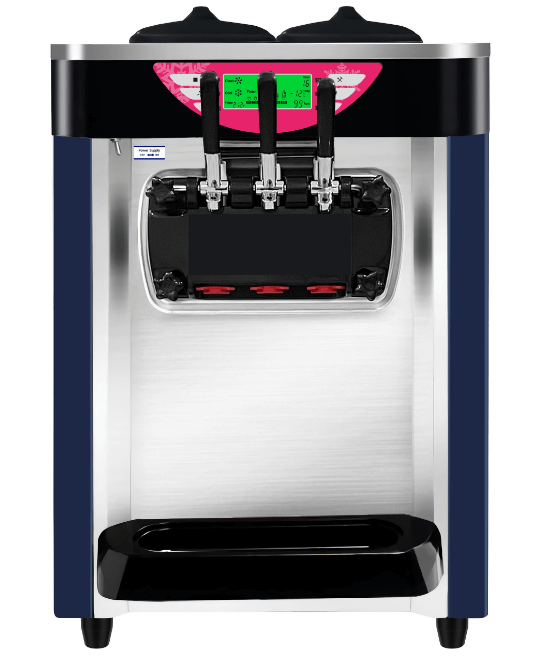 KRD Three Flavour Soft Serve Ice Cream & Frozen Yoghurt Machine with Air Pump Function 20-25L/H