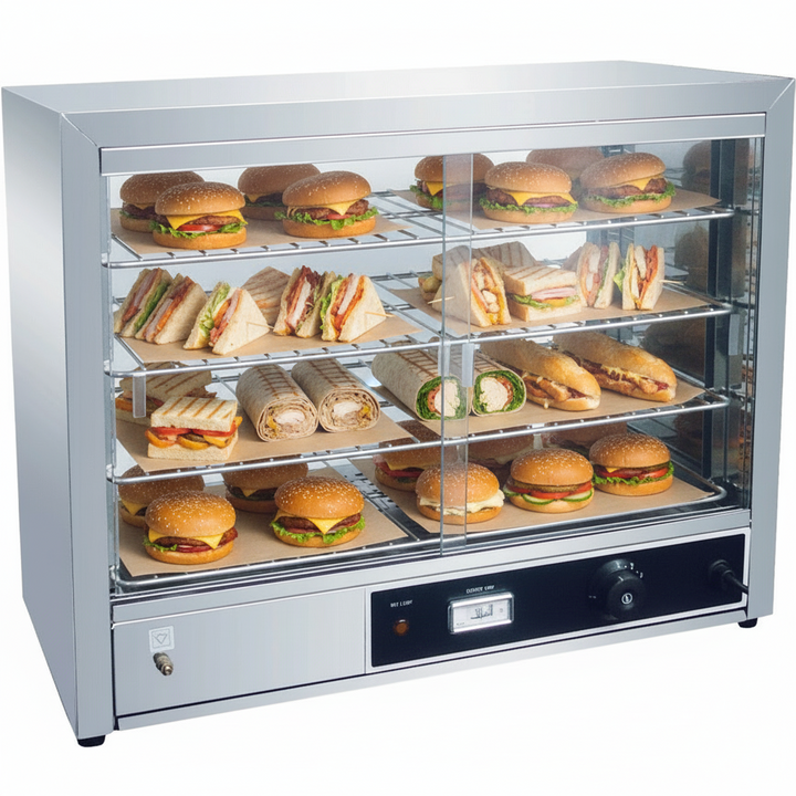KRD Commercial Hot display case Pie warmer 4 shelves Countertop 1000W FW580