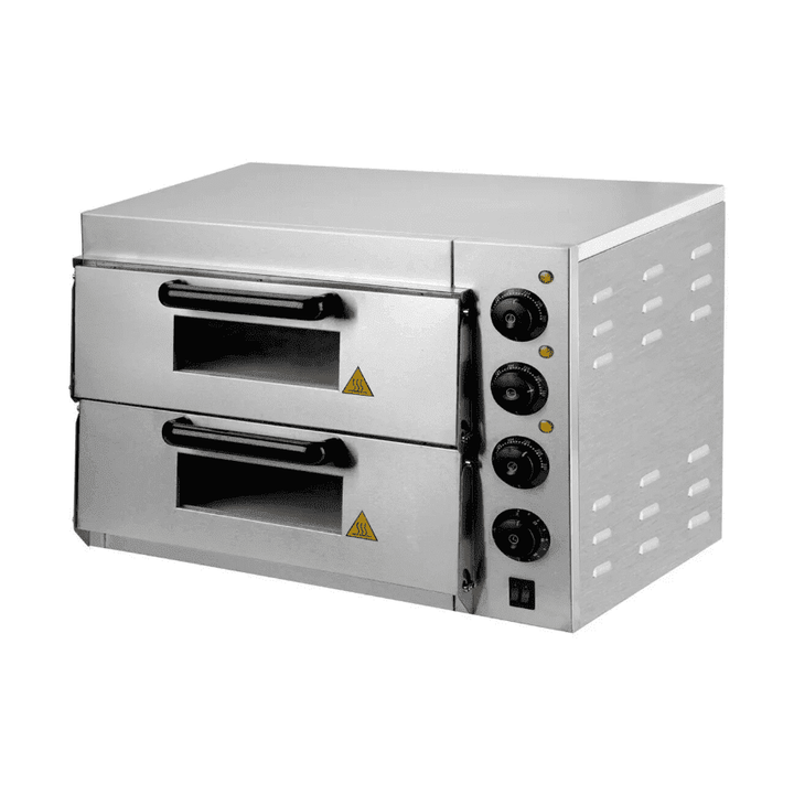 KRD Commercial Twin Deck Electric Pizza Oven With Timer 8 x 10" or 2 x 20" Pizzas