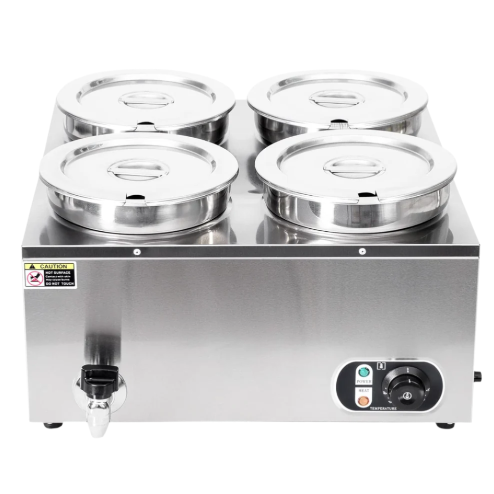 KRD Commercial Round Bain Marie 4 Hot pots 4x 7 litres Countertop