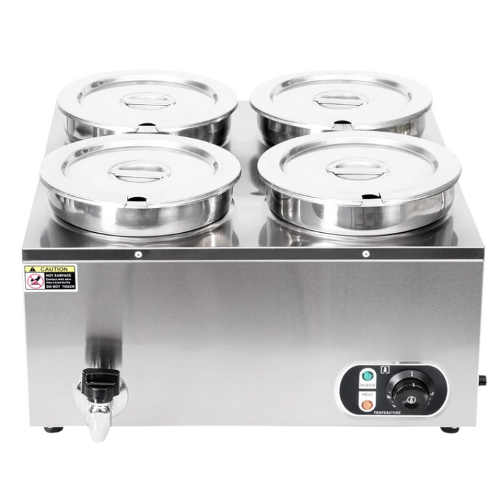 KRD Commercial Round Bain Marie 4 Hot pots 4x 7 litres Countertop