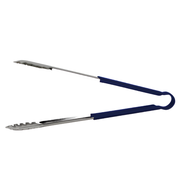 KRD Colour Coded Blue Utility Serving Tongs clip 380mm 15"