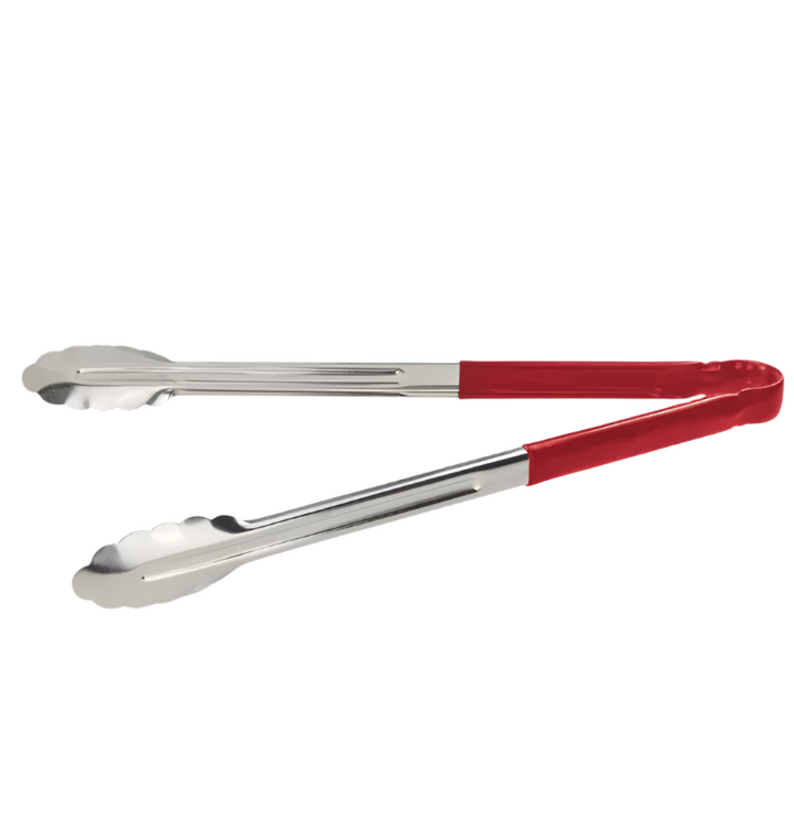 KRD Colour Coded Red Utility Serving Tongs clip 380mm 15"