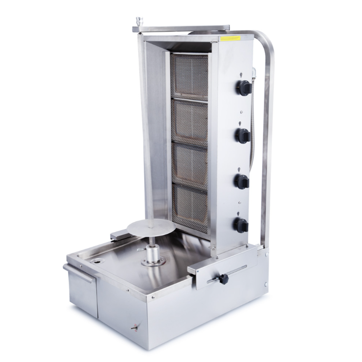 Commercial Hosty Gyros/Kebab grill Gas Bottom motor Capacity 60kg 4 burners 12kW