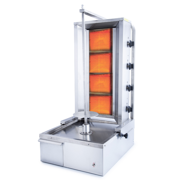 Commercial Hosty Gyros/Kebab grill Gas Bottom motor Capacity 60kg 4 burners 12kW