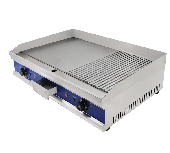 KRD Commercial Electric Griddle Smooth/Ribbed 2 zone 5kW Table top WG600S2