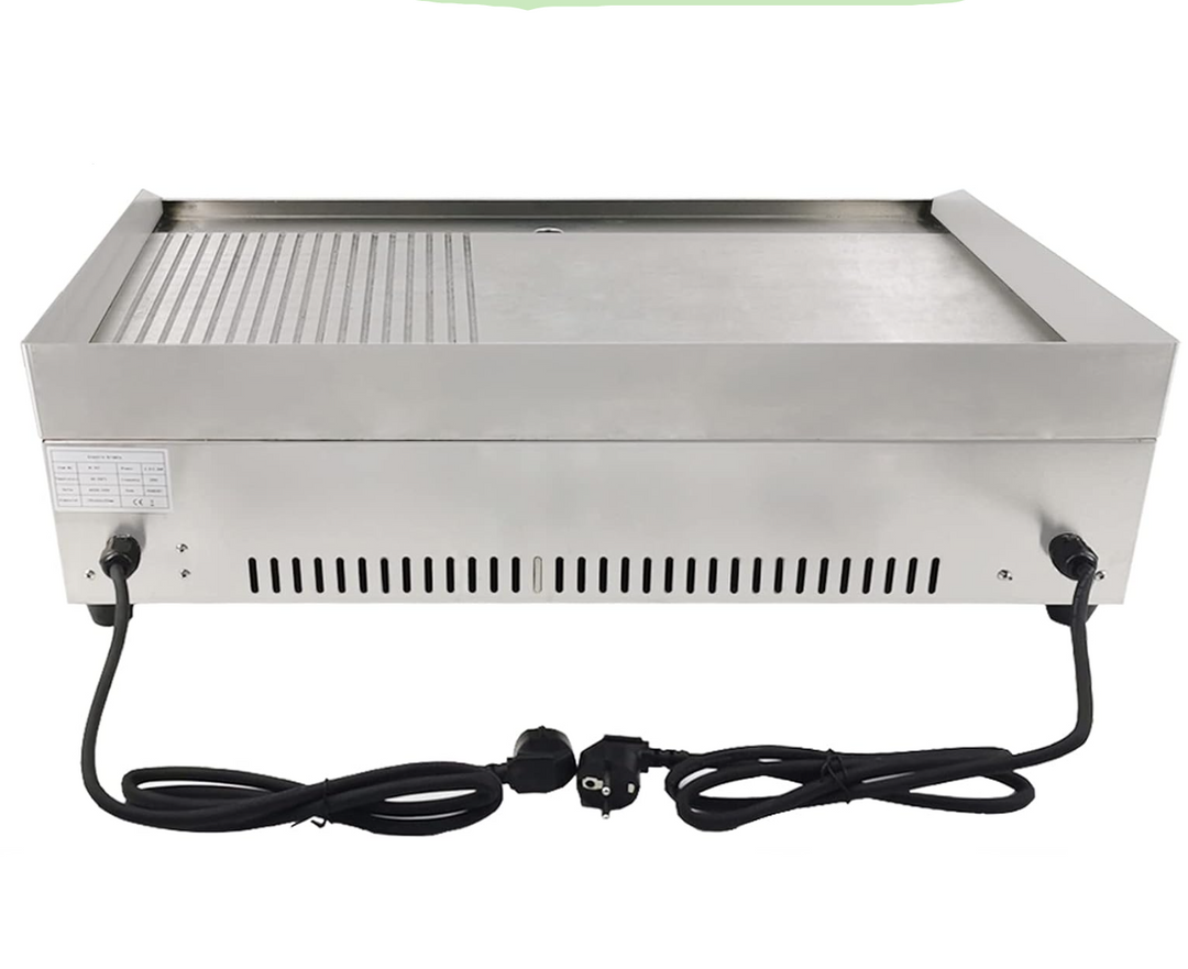 KRD Commercial Electric Griddle Smooth/Ribbed 2 zone 5kW Table top WG600S2