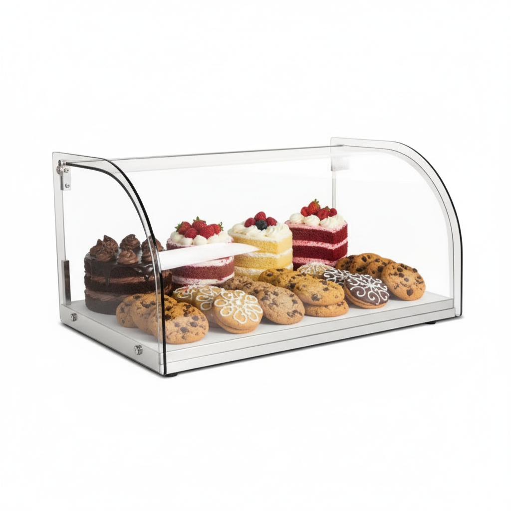 KRD Curved Neutral Display Case 550x380x312mm Stainless steel frame XCZ25L