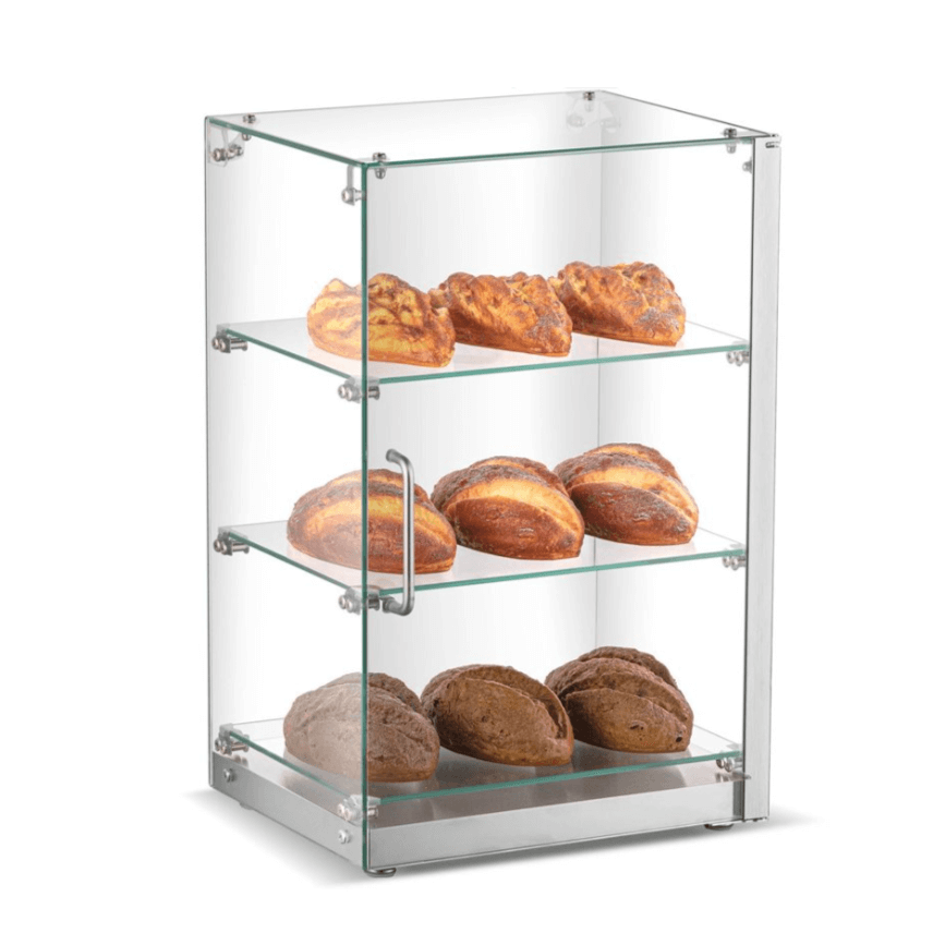 KRD Neutral Display Case Glass 3 Tier 406x350x618mm 60 Litres XCZ60L