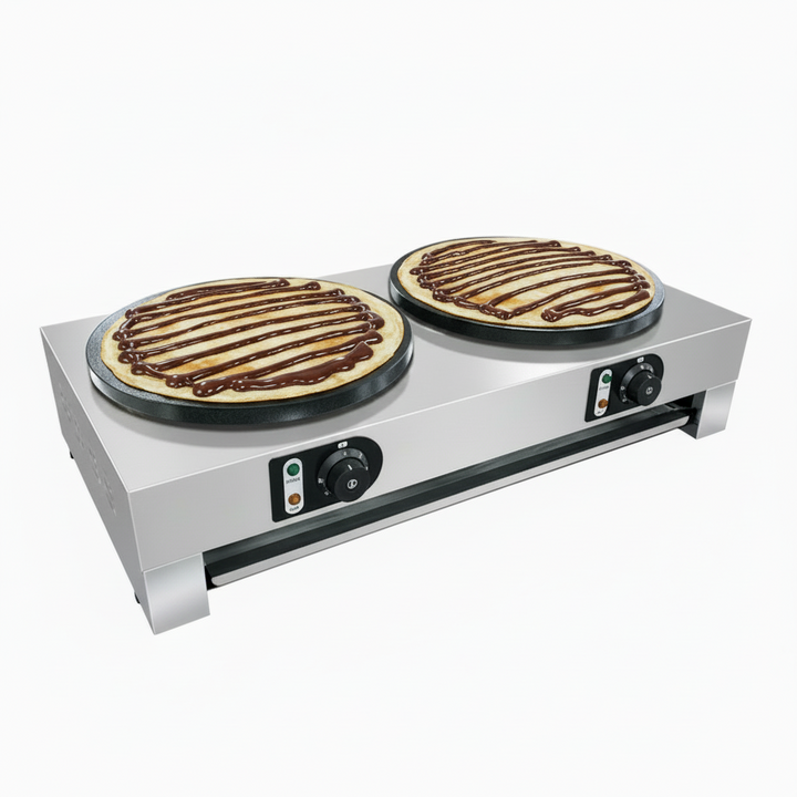 KRD Commercial Double Electric Crepe Maker 2x 400mm Plates