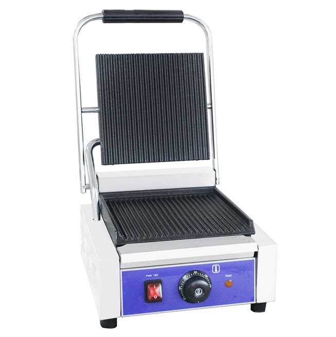 KRD Heavy Duty Panini Contact grill Single Ribbed 1.8kw