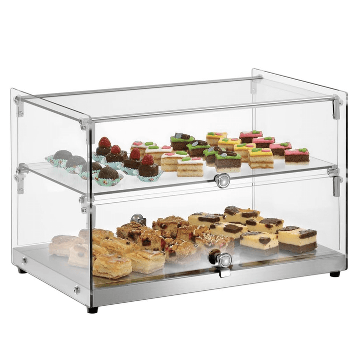 KRD Grab & Go Neutral Display Case 2 Tier 555x361x368mm 50 Litres XCZ50L