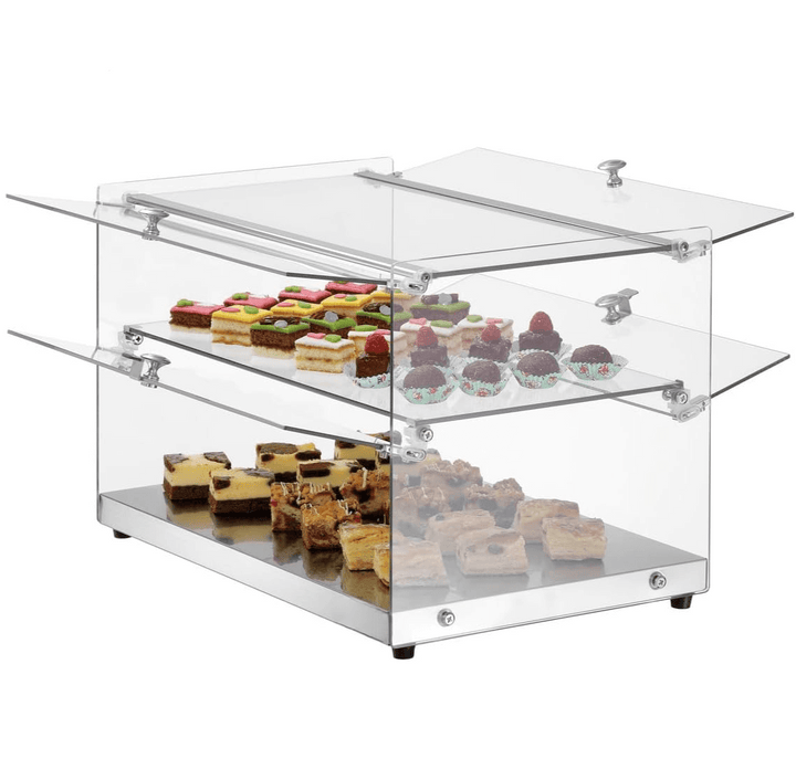 KRD Grab & Go Neutral Display Case 2 Tier 555x361x368mm 50 Litres XCZ50L