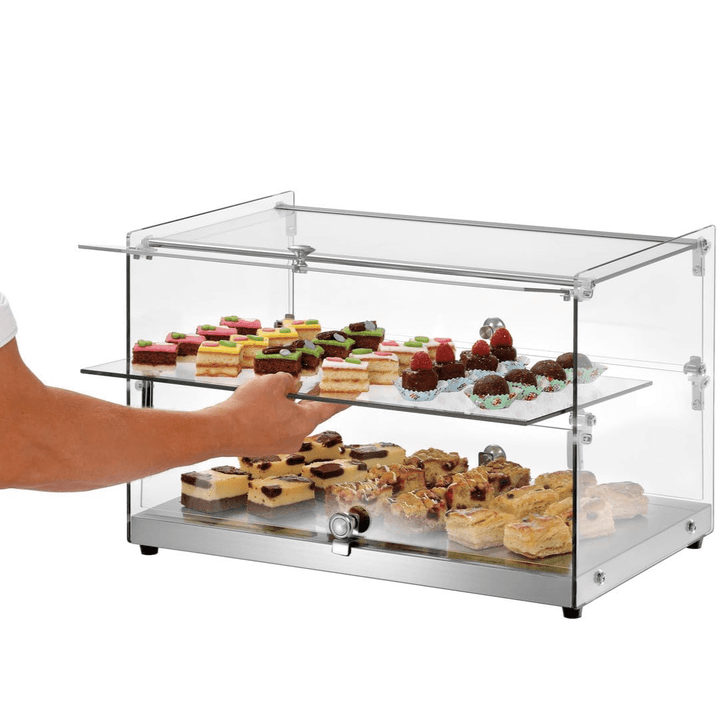 KRD Grab & Go Neutral Display Case 2 Tier 555x361x368mm 50 Litres XCZ50L