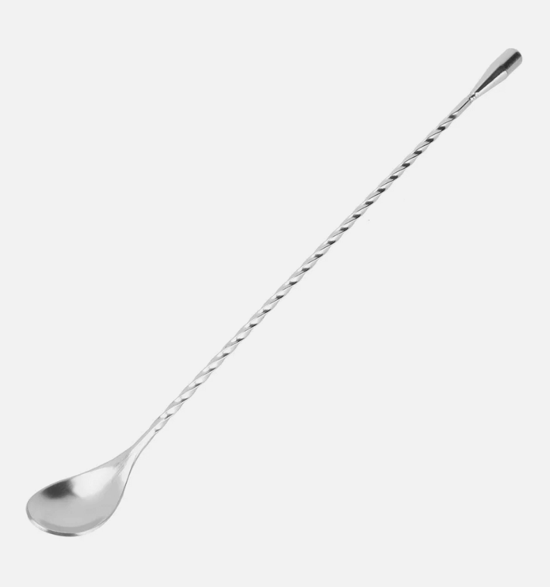 KRD Stainless Steel Wine Cocktail Mixing Twist Spoon Long Handle Drink Stirring Tool