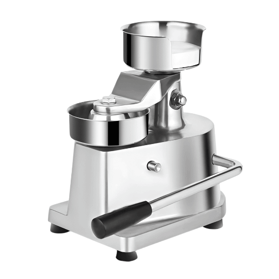 KRD Commercial Manual Hamburger Patty Press Machine with 100mm diameter for uniform patties.