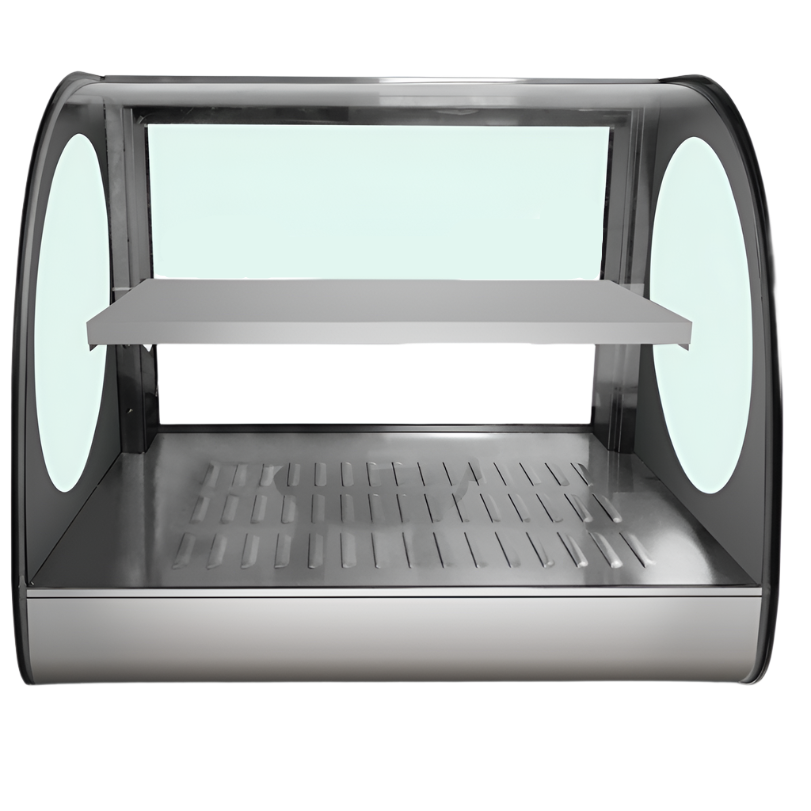 KRD Commercial Hot Food Warmer Display Cabinet Showcase 66cm, stainless steel, 66cm size, ideal for showcasing hot food items.