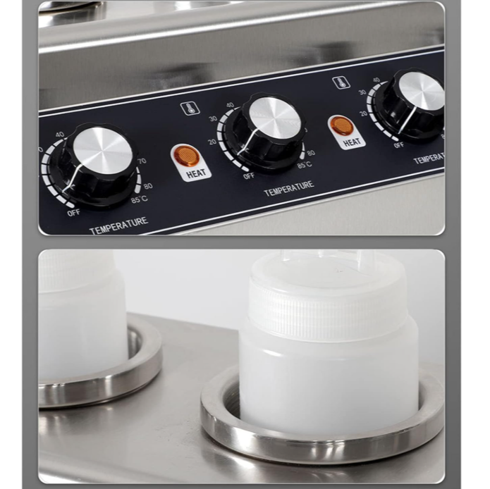 KRD Commercial Four-Bottle Electric Sauce Warmer Stainless HSW314