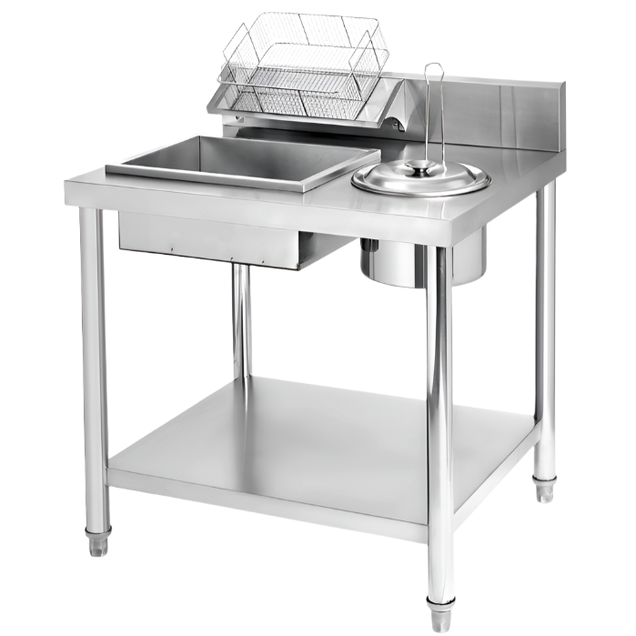 KRD Professional Stainless Steel Breading Table with Upstand HBT1000