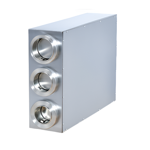 KRD Commercial Cup Dispenser, stainless steel, three slots for different cup sizes, ideal for coffee or tea stations.