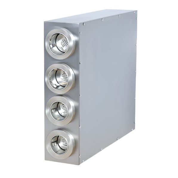 KRD Commercial Cup Dispenser with 4 slots, stainless steel construction for organized cup storage.