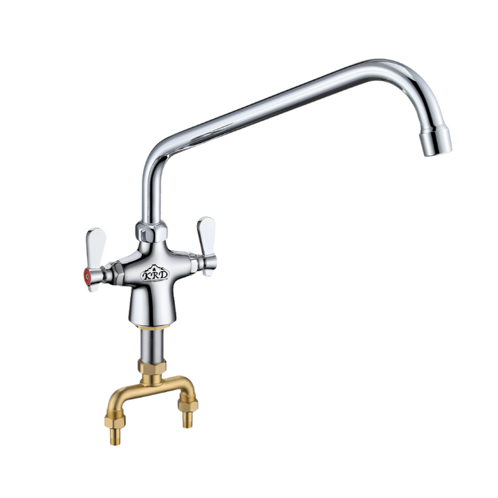 KRD Basin Mixer Tap with Stainless Steel Spout Double Lever Chrome KF1108C2ATU04