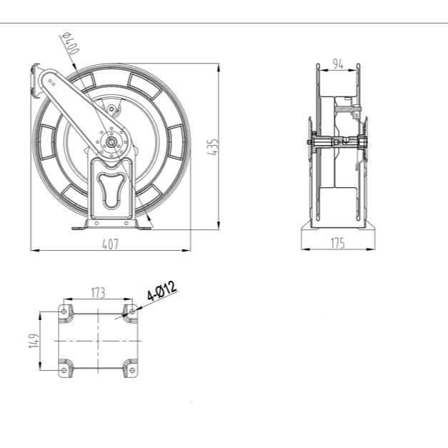 KRD Commercial Heavy-Duty Wall Mounted Pressure Washer Hose reel 15m HR003