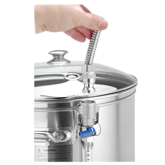 KRD Commercial All-in-One Grain Brewing Kettle 60 Litres Stainless Steel KWB60LB