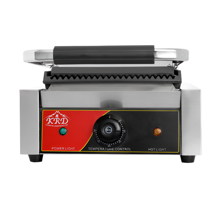 KRD Heavy Duty Panini Contact grill Single Ribbed 1.8kw