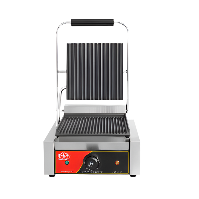 KRD Heavy Duty Panini Contact grill Single Ribbed 1.8kw