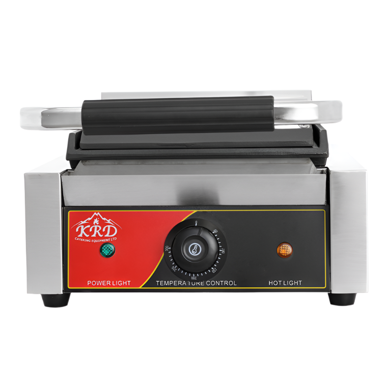 KRD Heavy Duty Panini Contact grill Single Smooth 1.8kw
