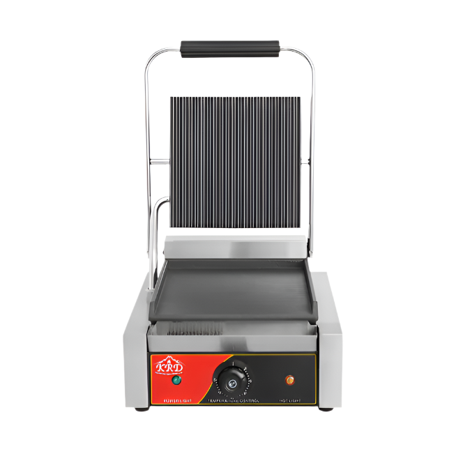 KRD Heavy Duty Panini Contact grill Single Ribbed Top / Flat 1.8kw