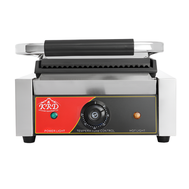 KRD Heavy Duty Panini Contact grill Single Ribbed Top / Flat 1.8kw