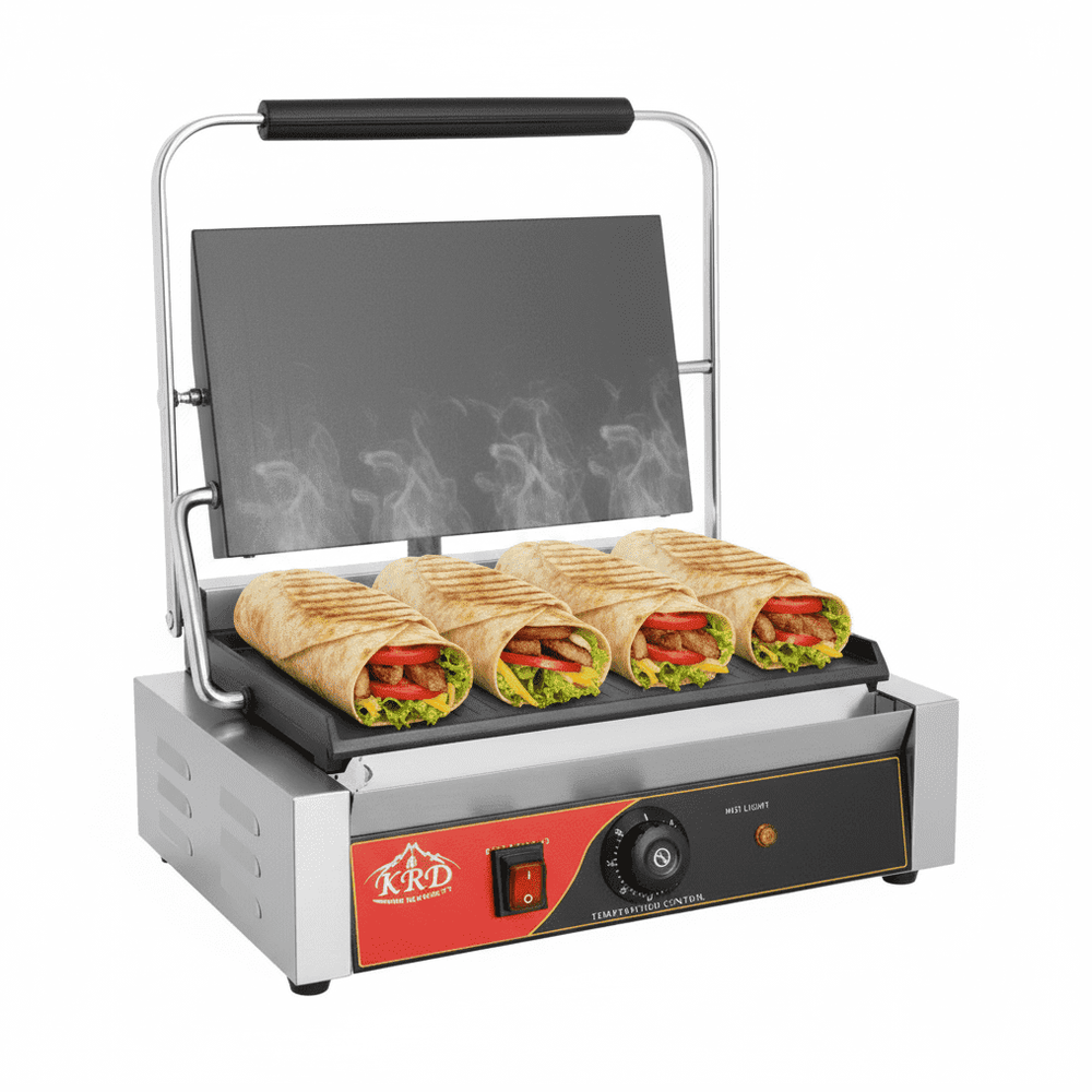 KRD Heavy Duty Extra Large Panini Contact grill Smooth 2.2kW KEG-812B